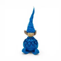 Handmade turquoise wool Elf Flóki in a matching sweater and hat. Icelandic souvenir and gift