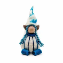 Handmade turquoise felted wool Elf Lady Flóki, an authentic Icelandic souvenir and gift