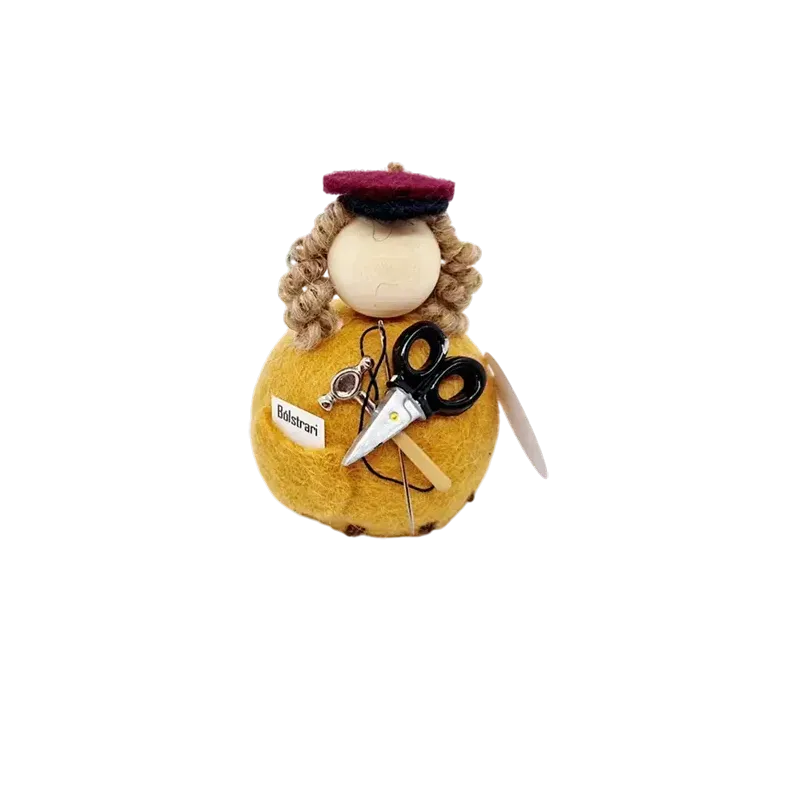 Custom handmade wool Flóki upholsterer with scissors, hammer, and needle. Unique Icelandic souvenir and gift