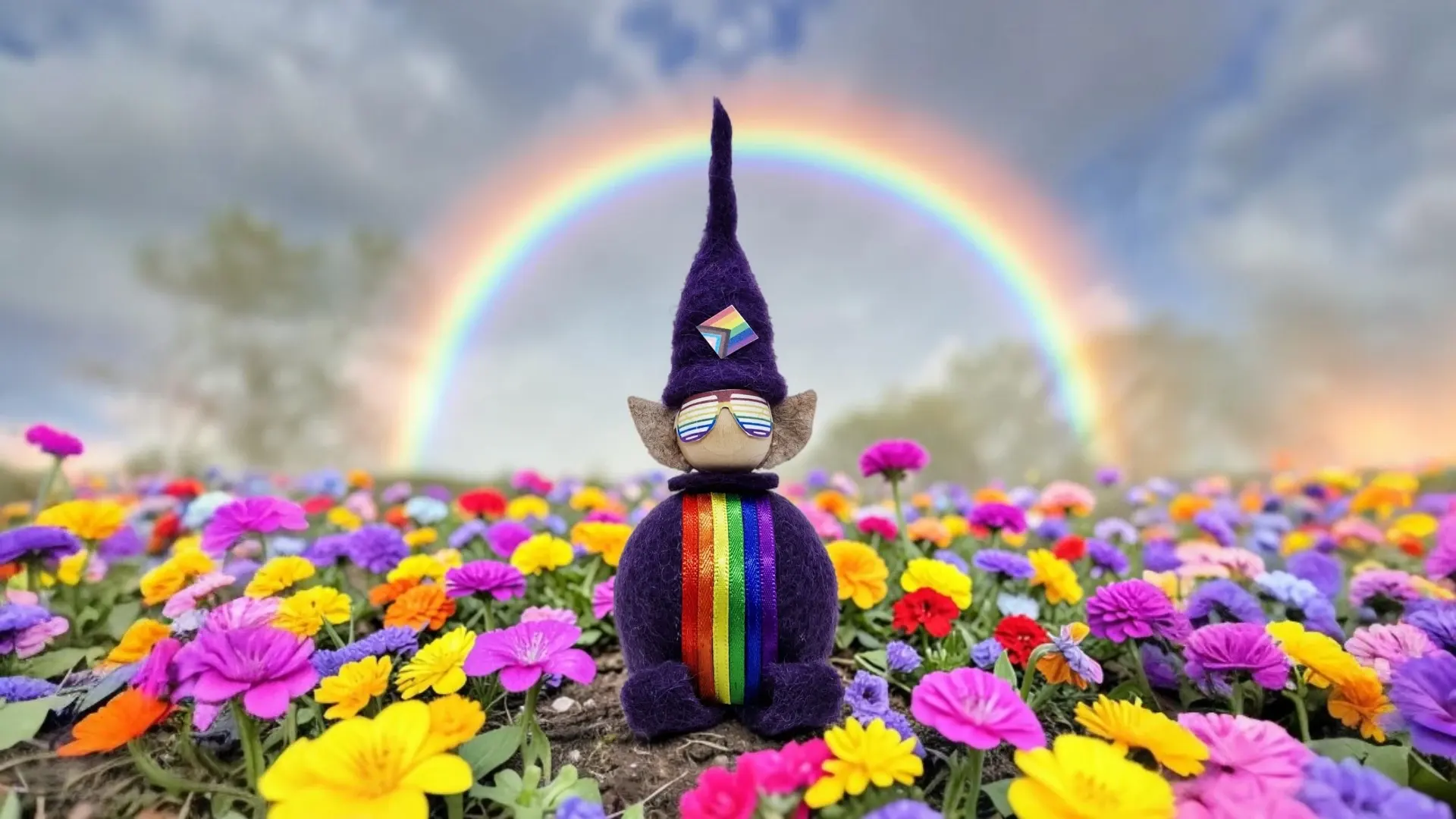 Pride Elf Handmade wool Pride Elf Flóki BECAUSE WE ARE ALL DIFFERENT. Icelandic souvenir and gift