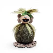 Handmade moss green felted wool Troll mom Flóki, an authentic Icelandic souvenir and gift