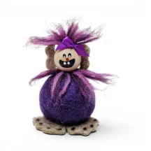 Handmade purple felted wool Troll mom Flóki, an authentic Icelandic souvenir and gift