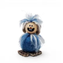 Handmade turquoise wool Troll Boy Flóki, a wild-looking and naughty baby troll. Icelandic souvenir and gift