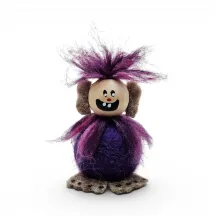 Handmade purple wool Troll Boy Flóki, a wild-looking and naughty baby troll. Icelandic souvenir and gift